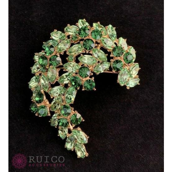 TRIFARI トリファリ ブローチ グリーン 緑 アンティーク TRIFARI トリファリ ブローチ ビンテージ