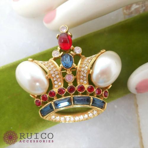 TRIFARI トリファリ ブローチ ラインストーン アンティーク TRIFARI トリファリ ブローチ ビンテージ