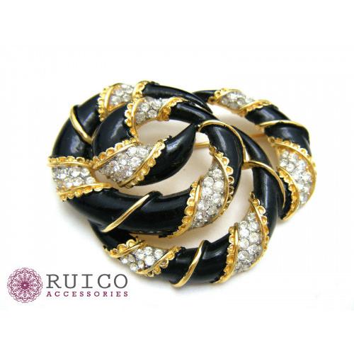 TRIFARI トリファリ ブローチ ブラック 黒 アンティーク