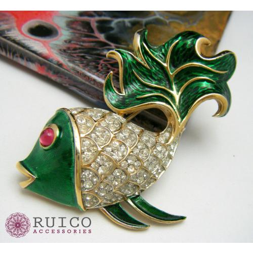 【初期/レア】 TRIFARI トリファリ ブローチ 魚 アンティーク 【A6606496484】(23829円)
