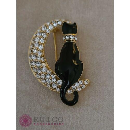 TRIFARI トリファリ ブローチ ブラック 黒 アンティーク