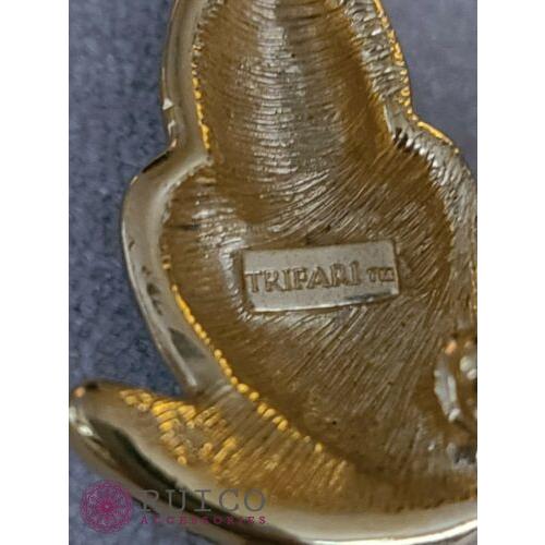 TRIFARI トリファリ ブローチ ブラック 黒 アンティーク TRIFARI トリファリ ブローチ ビンテージ