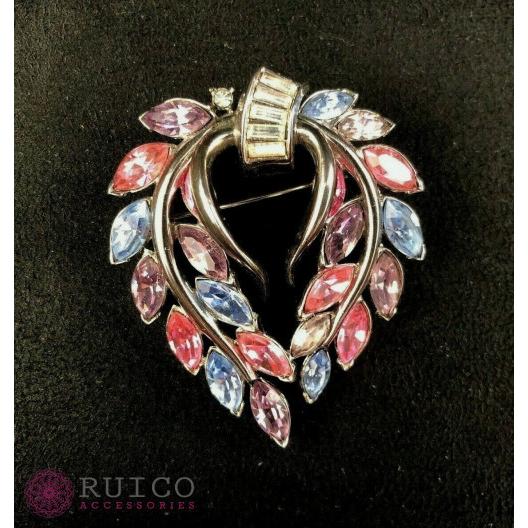 TRIFARI トリファリ ブローチ ラインストーン アンティーク