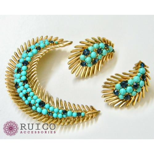 TRIFARI トリファリ ブローチ ラインストーン アンティーク