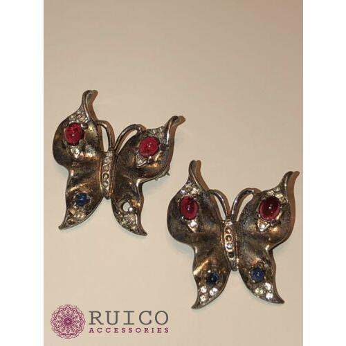 TRIFARI トリファリ ブローチ 蝶 アンティーク