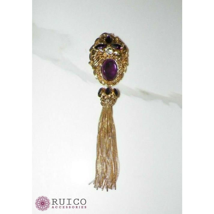 TRIFARI トリファリ ブローチ ラインストーン アンティーク