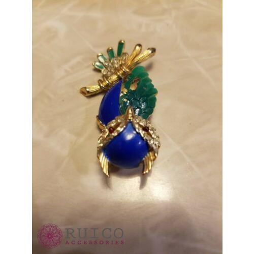 TRIFARI トリファリ ブローチ グリーン 緑 アンティーク TRIFARI トリファリ ブローチ ビンテージ