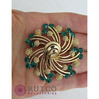 TRIFARI トリファリ ブローチ グリーン 緑 アンティーク