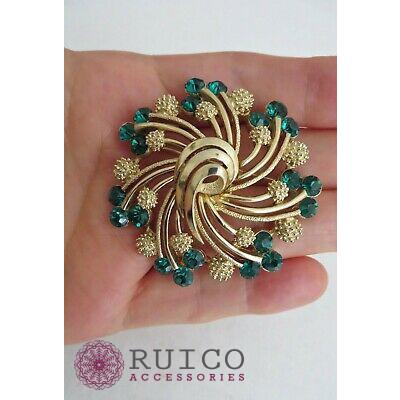 TRIFARI トリファリ ブローチ グリーン 緑 アンティーク TRIFARI トリファリ ブローチ ビンテージ