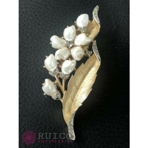 TRIFARI トリファリ ブローチ ラインストーン アンティーク