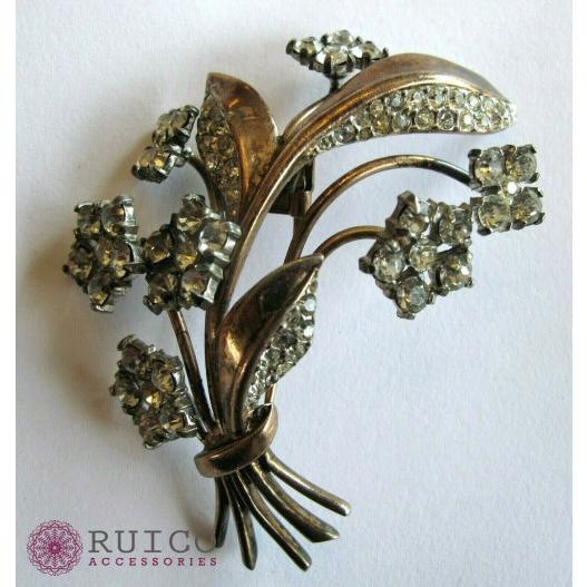 TRIFARI トリファリ ブローチ ラインストーン アンティーク