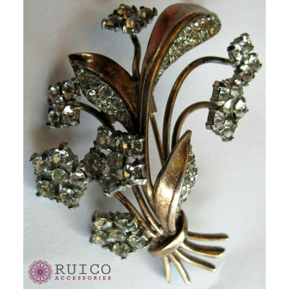 TRIFARI トリファリ ブローチ ラインストーン アンティーク TRIFARI トリファリ ブローチ ビンテージ