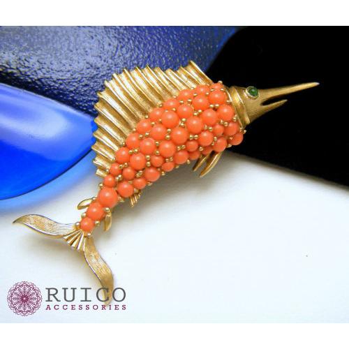 TRIFARI トリファリ ブローチ グリーン 緑 アンティーク TRIFARI トリファリ ブローチ ビンテージ