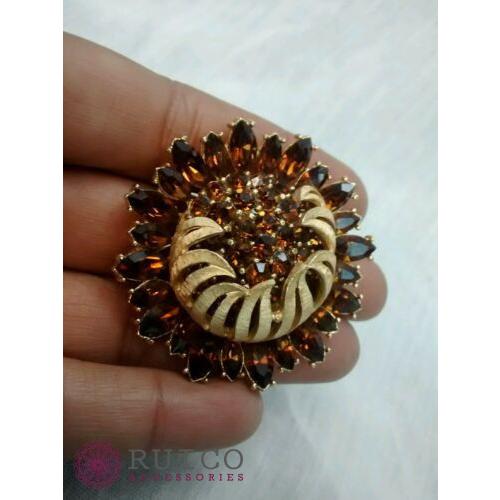 TRIFARI トリファリ ブローチ ラインストーン アンティーク