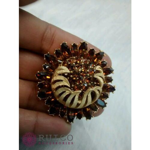 TRIFARI トリファリ ブローチ ラインストーン アンティーク TRIFARI トリファリ ブローチ ビンテージ