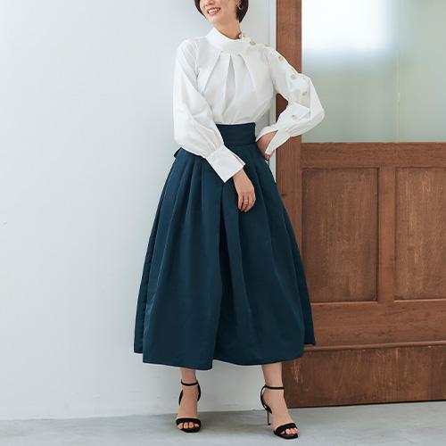 レディース ロングスカート フレアスカート ボトムス オフィスカジュアル きれいめ 上品 通勤 服装 ミセス 50代 40代 30代 春 夏 秋 冬 大きいサイズ おしゃれ｜ruirue-boutique｜15