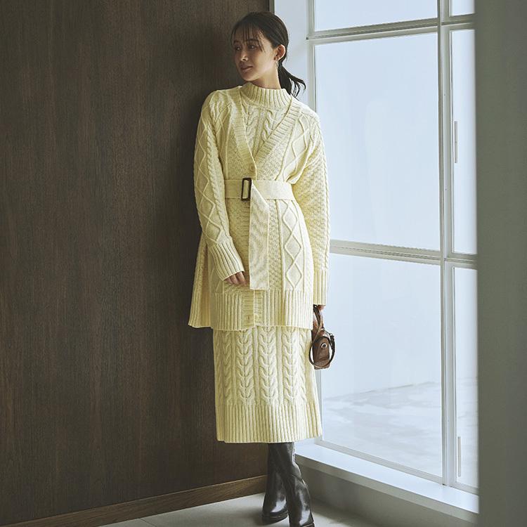 kuuko ワンピース+カーディガン RUIRUE BOUTIQUE（ルイルエブティック） レディース ニットワンピース