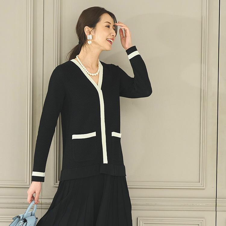 シップスプリーツスカート ワンピースブラウスカーディガン3点セット