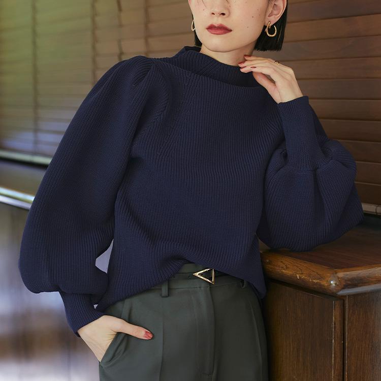 RUIRUE BOUTIQUE レディース 長袖 ニット トップス ボリューム袖 RUIRUE BOUTIQUE レディース 長袖 ニット トップス ボリューム袖