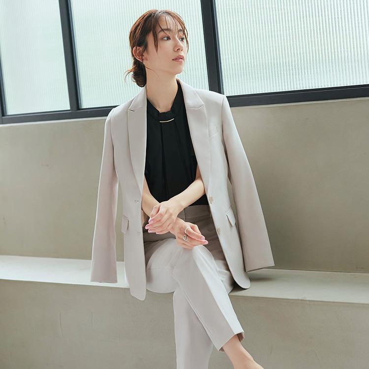 レディース ビジネススーツ パンツスーツ 洗える オフィス 就活 リクルート 面接 フォーマル 大きいサイズ 50代 40代 30代 春夏秋冬 黒 紺 楽ちん ストレッチの画像
