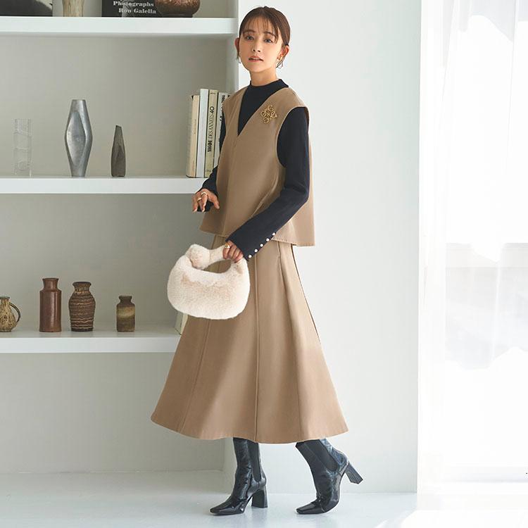 RUIRUE BOUTIQUE レディース セットアップ ジレ フレアスカート RUIRUE BOUTIQUE レディース セットアップ ジレ フレアスカート