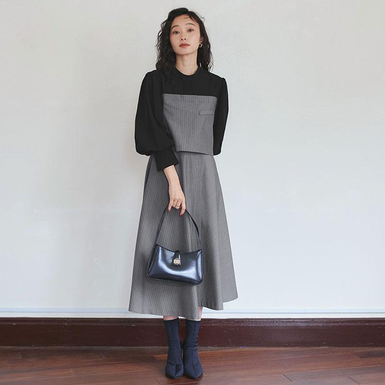 る*し様 サイズ0 新品　パーリーゲイツ 薄手の長袖ワンピース　スカート RUIRUE BOUTIQUE（ルイルエブティック） レディース ロングワンピース