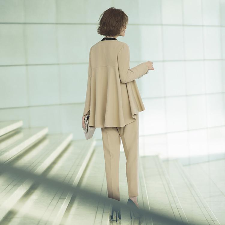 RUIRUE BOUTIQUE 　セレモニースーツ　ベージュ RUIRUE BOUTIQUE ママスーツ レディースセットアップ セレモニー