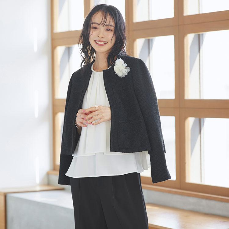 【洗える・大きいサイズ 3L】　ルイルエ　パンツスーツ　セットアップ　通勤　紺 RUIRUE BOUTIQUE（ルイルエブティック） レディース ママスーツ パンツ