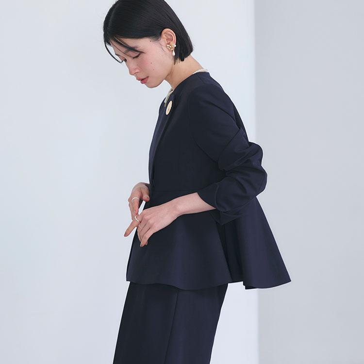 【大きいサイズ 4L】　RUIRUE BOUTIQUE　パンツスーツ　紺 RUIRUE BOUTIQUE（ルイルエブティック） レディース ママスーツ パンツ