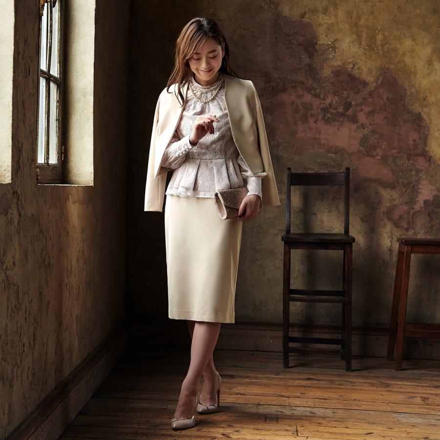 RUIRUE BOUTIQUE 　セレモニースーツ　ベージュ RUIRUE BOUTIQUE ママスーツ レディースセットアップ セレモニー