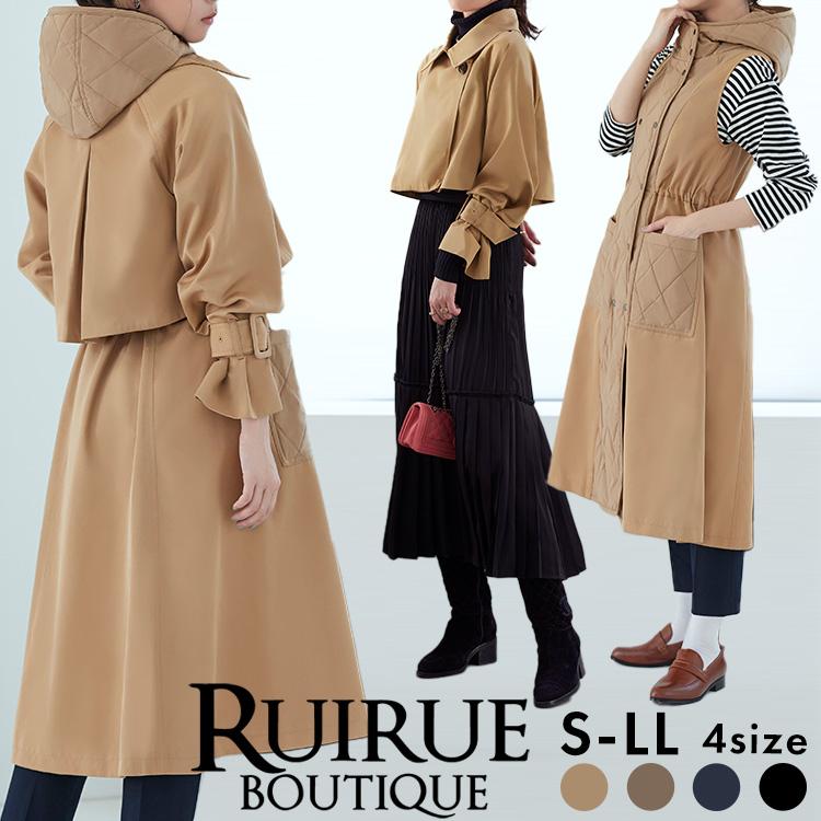 RUIRUE BOUTIQUE レディース ロングトレンチコート ジレ RUIRUE BOUTIQUE レディース ロングトレンチコート ジレ