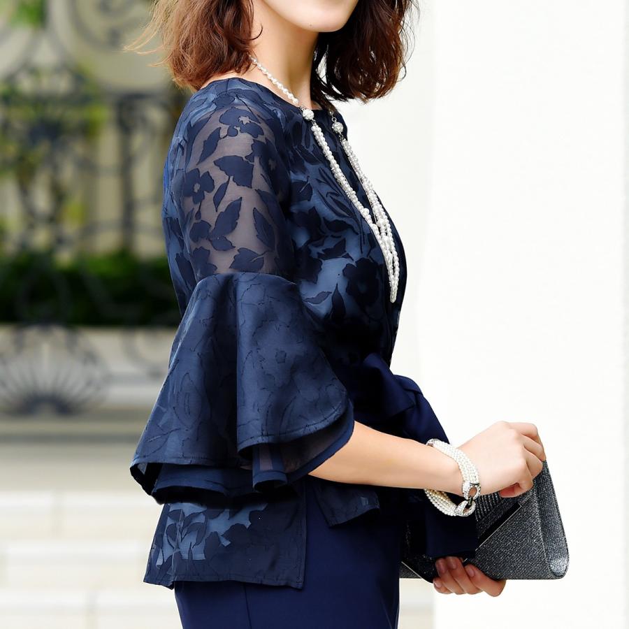 パーティードレス ワンピース パーティドレス 結婚式 ドレス フォーマル 二次会 パーティー 30代 40代 50代 フォーマル ミセス レディース 袖付き お呼ばれ U551 Ruirue Boutique 通販 Yahoo ショッピング