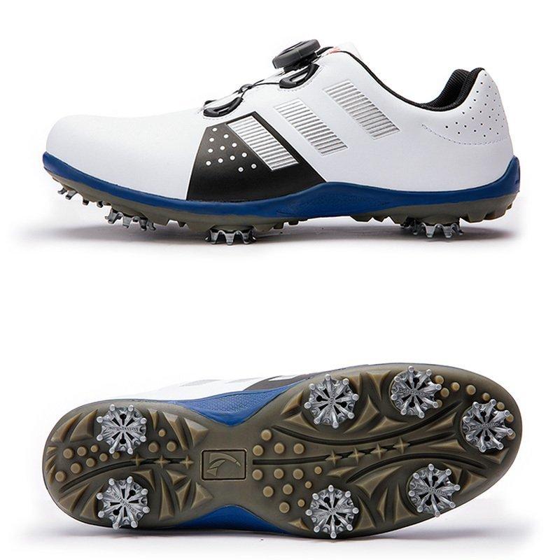 シューズ メンズ スポーツ レザー ソフトスパイク 本革 牛革 防水 ゴルフシューズ ダイヤル式 ワイヤー スパイク靴 トラクションボア ワイド ソフトスパイク スポーツ 牛革 軽量