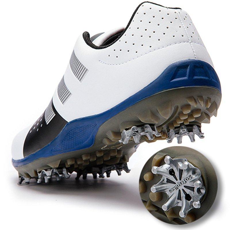 シューズ メンズ スポーツ レザー ソフトスパイク 本革 牛革 防水 ゴルフシューズ ダイヤル式 ワイヤー スパイク靴 トラクションボア ワイド ソフトスパイク スポーツ 牛革 軽量