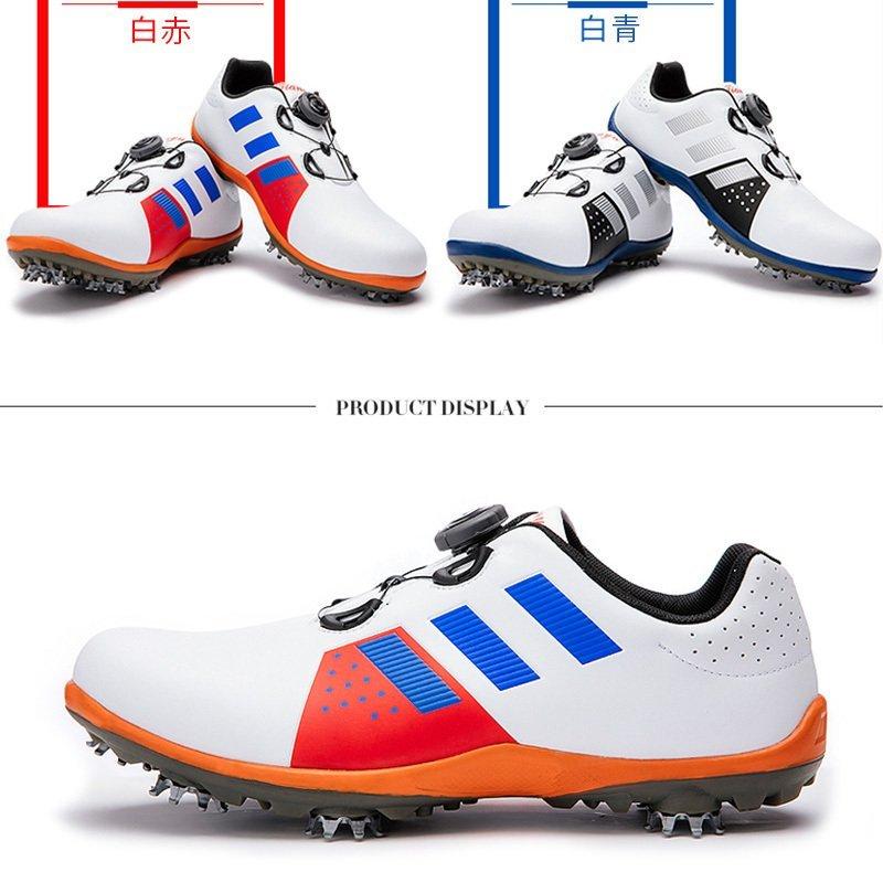 シューズ メンズ スポーツ レザー ソフトスパイク 本革 牛革 防水 ゴルフシューズ ダイヤル式 ワイヤー スパイク靴 トラクションボア ワイド ソフトスパイク スポーツ 牛革 軽量