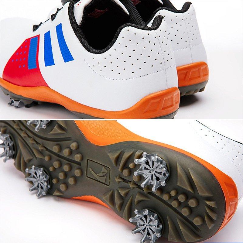 シューズ メンズ スポーツ レザー ソフトスパイク 本革 牛革 防水 ゴルフシューズ ダイヤル式 ワイヤー スパイク靴 トラクションボア ワイド ソフトスパイク スポーツ 牛革 軽量