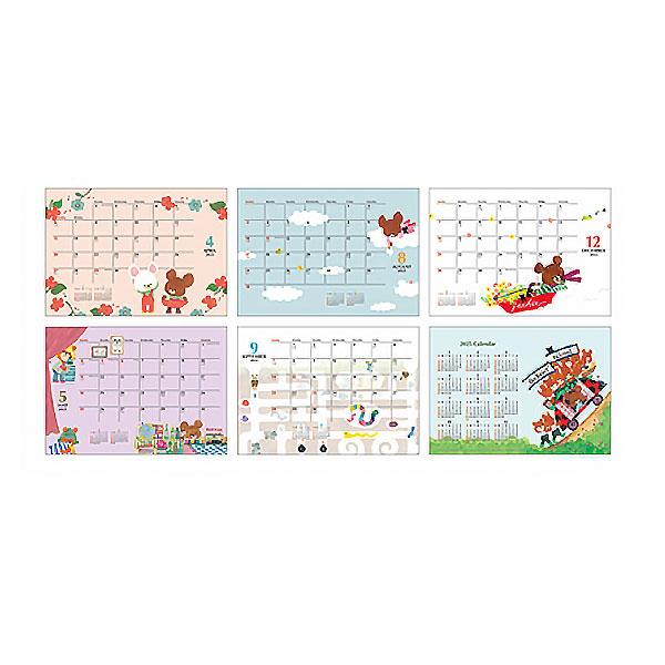 square 2025 カレンダー くまのがっこう 卓上カレンダー 日曜