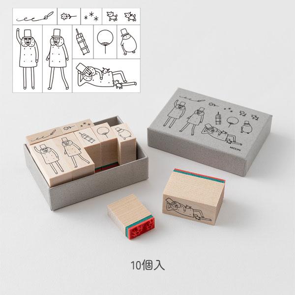 MIDORI（ミドリ） オジサン30th スタンプ 木製セット [全2種類
