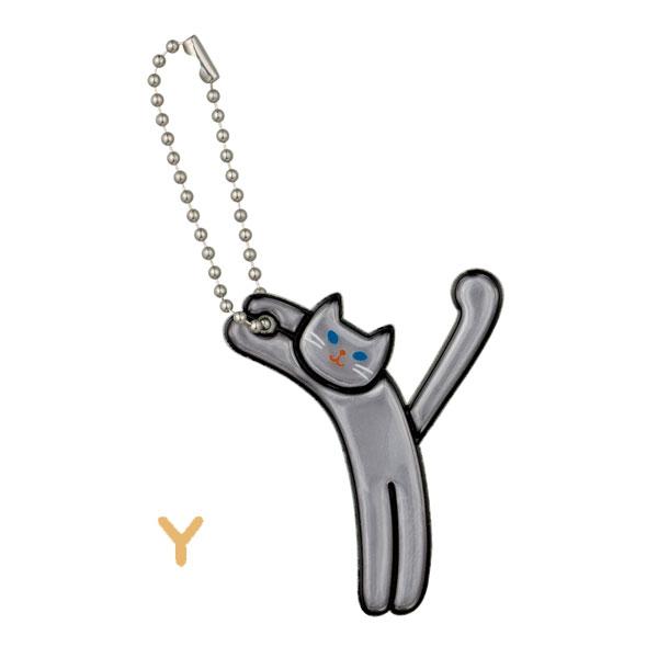 リフレクター 猫のイニシャルキーリング [全7種類] デコレ 1427-RF