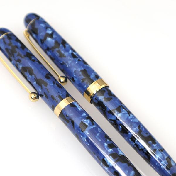 新品✨ ハンドメイド　ボールペン 大西製作所 手作り 【ブルー】 大西製作所 アセテートボールペン【群青】太軸/細軸タイプ [中字