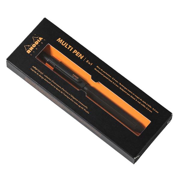 ロディア/RHODIAscRipt MULTI PEN 3in1 ブラック/オレンジ ボールペン(黒・赤)/シャープペン 0.5mm ロディア 1117-CF9342/9340｜rukaruka0551｜06