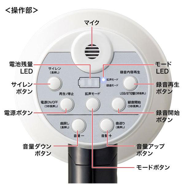 SANWA SUPPLY（サンワサプライ） 充電式 ハンドメガホン 超軽量 拡声器