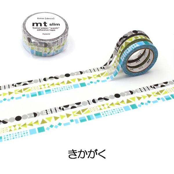 mt（エムティー） マスキングテープ mt slim [deco] 全6種類 6mm×7m 3
