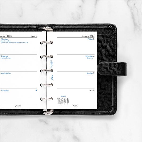 【正規取扱店】 2024年版システム手帳リフィル ミニサイズ 見開き1週間 月曜始まり filofax/ファイロファックス 441-24-68121 【ネコポス可】 [M便 1/16]｜rukaruka0551｜02