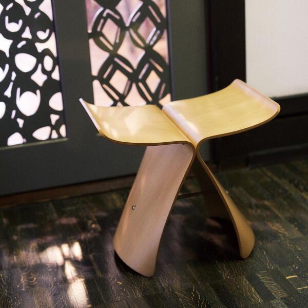 バタフライスツール S-0521RW-ST ローズウッド板目（ST色）天童木工製 天童木工 バタフライスツール 本体 : ローズウッド板目(ST色)(S-0521RW