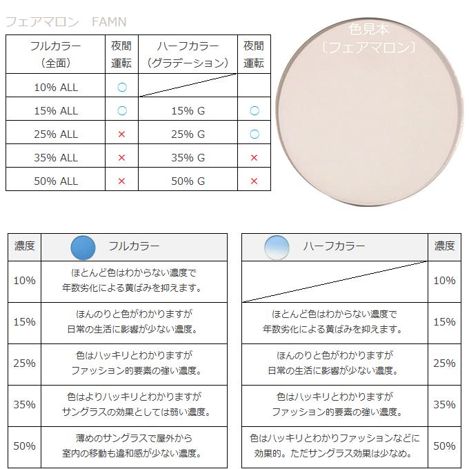 （カラー染色 レンズ色付け 2枚1組）（アリアーテトレス 各社共通）　Fair フェア |  | 03