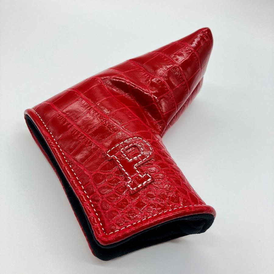 ゴルフ パターカバー ピン型 ピンタイプ ヘッドカバー ブレードタイプ 本革 ルールズゴルフ Rules golf クロコダイル型押し