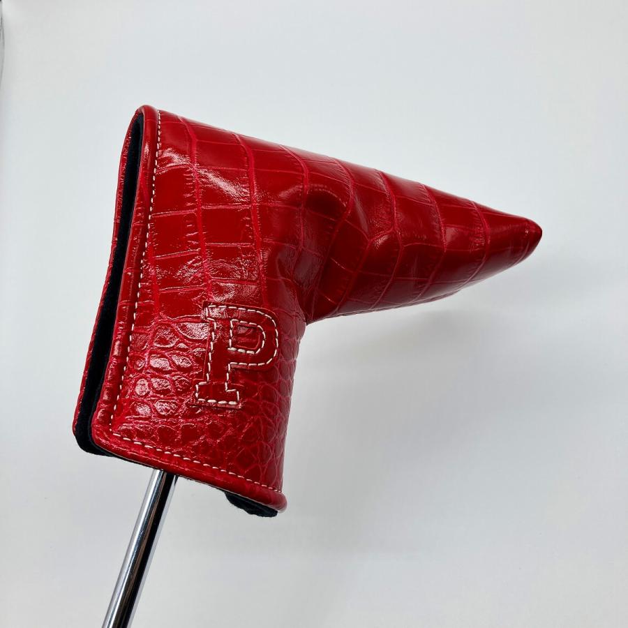 ゴルフ パターカバー ピン型 ピンタイプ ヘッドカバー ブレードタイプ 本革 ルールズゴルフ Rules golf クロコダイル型押し
