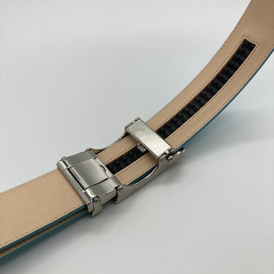 ラチェット式ベルト メンズ ロング 本革 ルールズゴルフ クロコダイル型押し　オーガスタグリーン_9