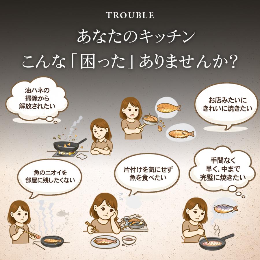 公式 ハッピークッカー グルメパン 直火用 ガス火 両面フライパン 両面焼き  魚焼きグリル 魚焼き器 グリルパン 時短調理 レシピ本+シリコンパッキン×2個付き |  | 03